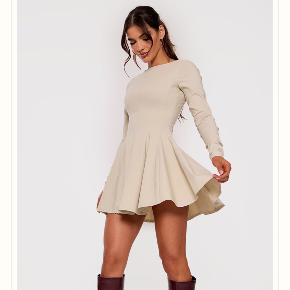 PrettyLittleThing Cream Mini Dress